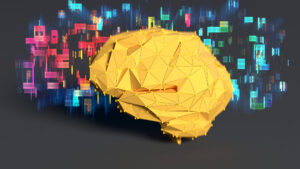 Digital background depicting innovative technologies in (AI) artificial systems, neural interfaces and internet machine learning technologies
