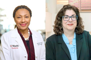 Side-by-side headshots of two women